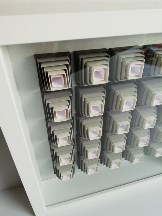 Op Art cubes imbriqués - illusion optique géométrique noir blanc