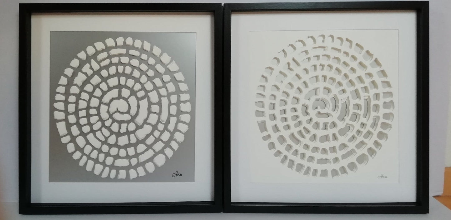 Spirales Minérales diptyque complet, contemplation géologique et formations cristallographiques