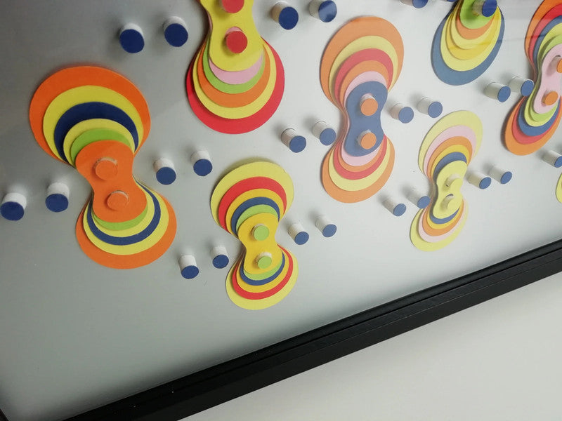 Vue basse latérale gauche Résonances Colorées, méditation synesthésique et art musical 43x23cm