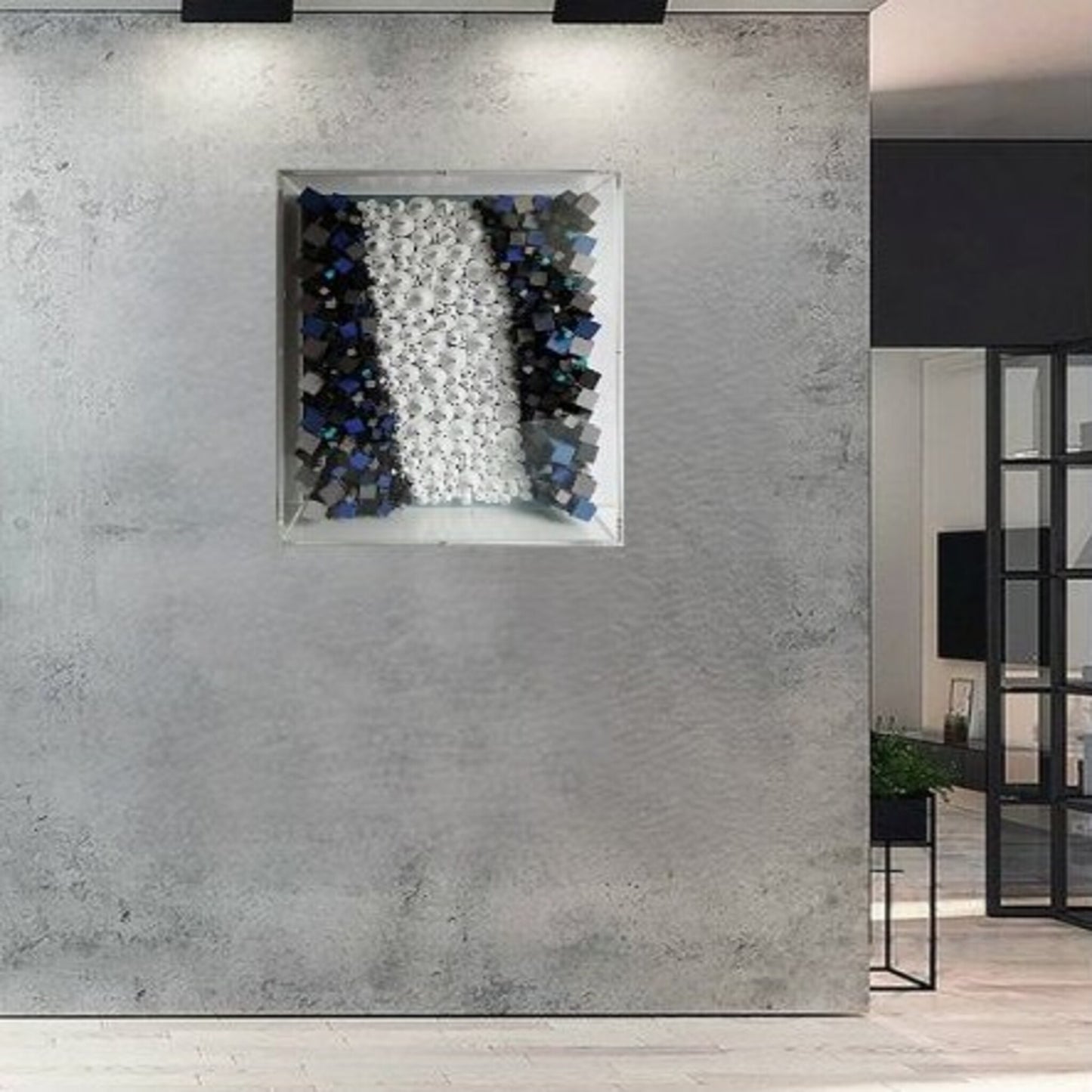 Au Milieu Coule la Rivière - art optique papier 3D sculptural méditation fluviale