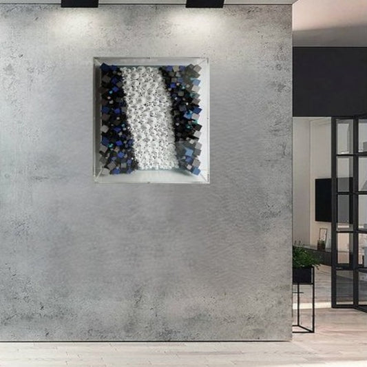 Au Milieu Coule la Rivière - art optique papier 3D sculptural méditation fluviale