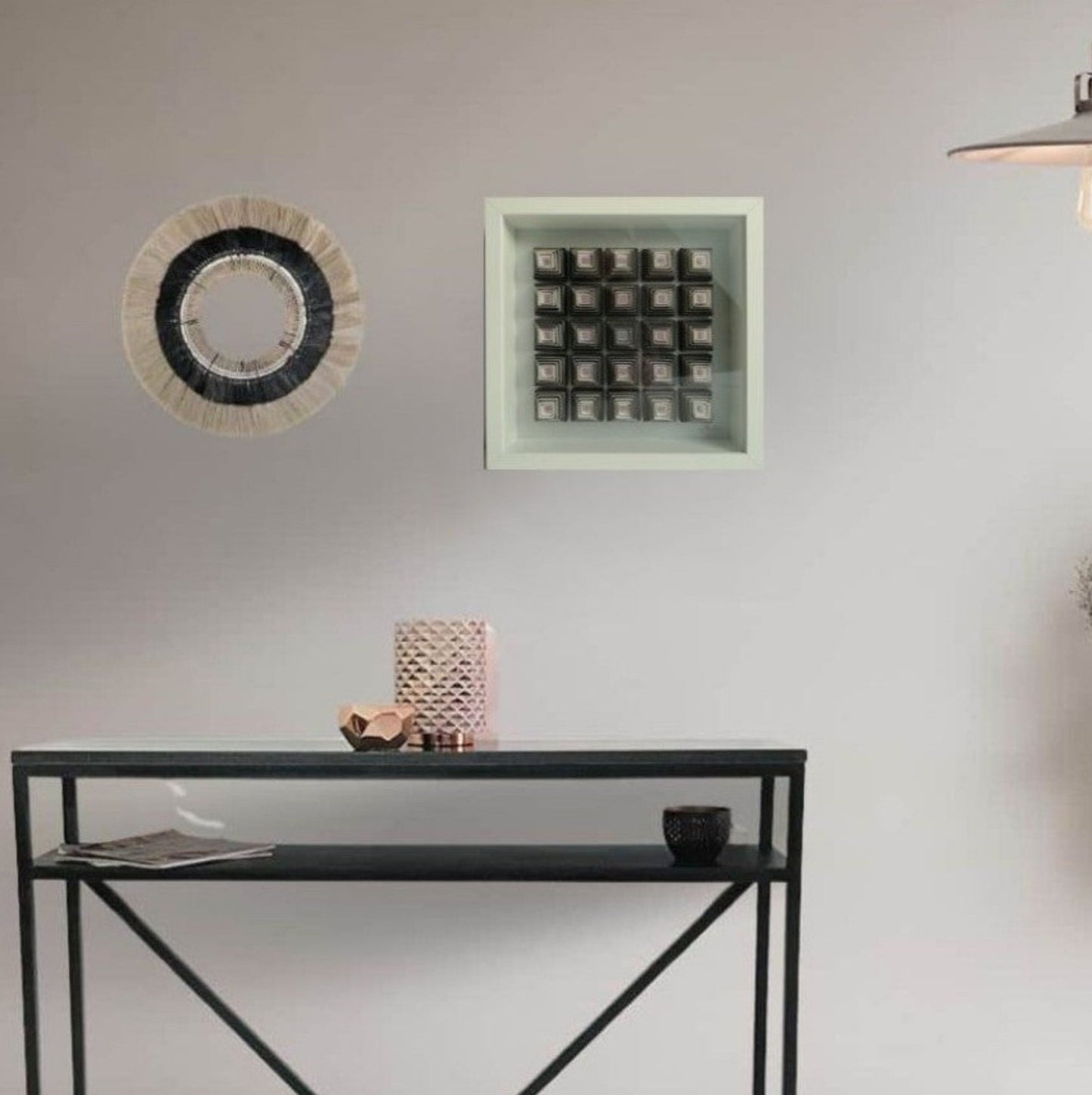 De Cube en Cube - art optique 3D cubes imbriqués noir et blanc