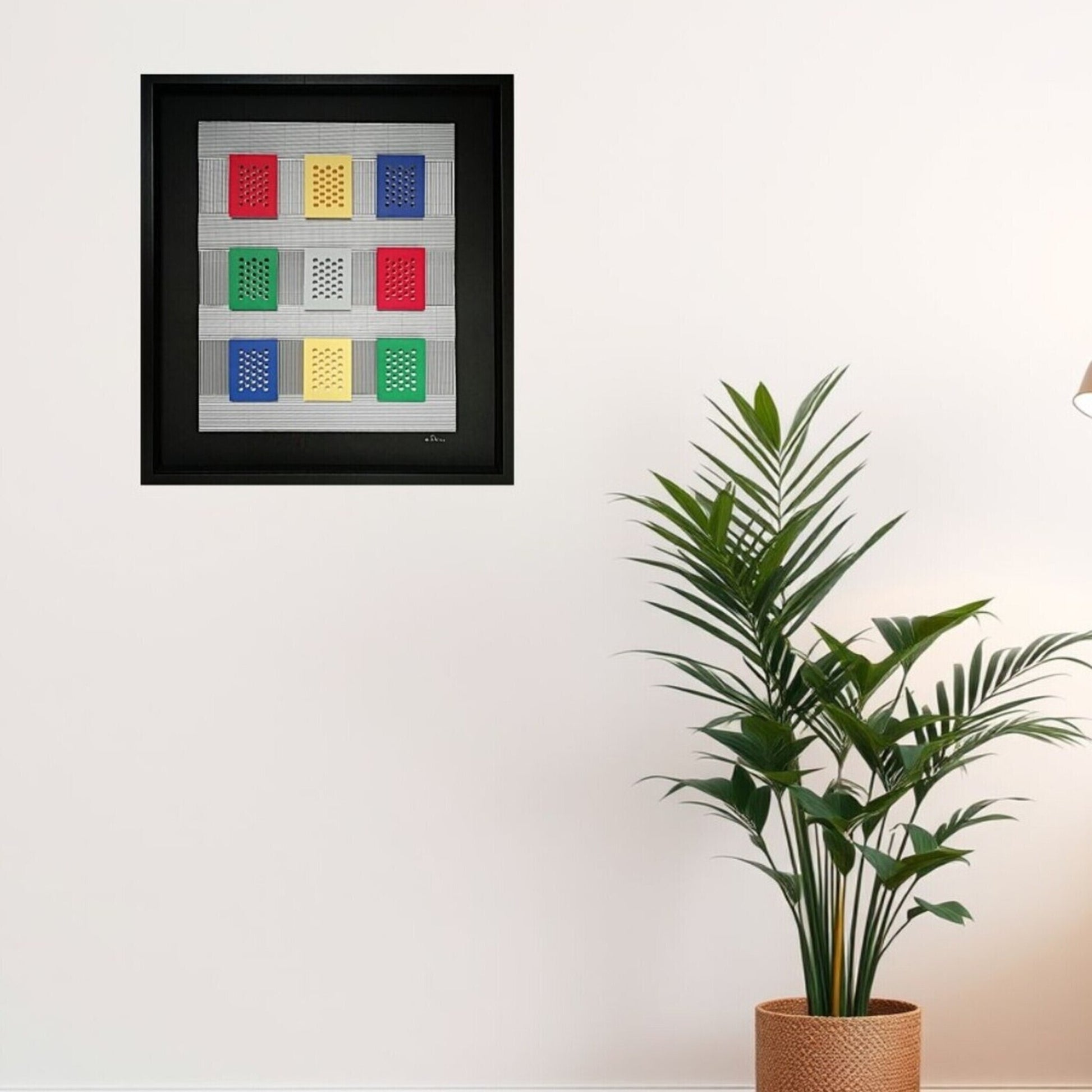 Façade - art géométrique perforé hommage De Stijl Op Art contemporain