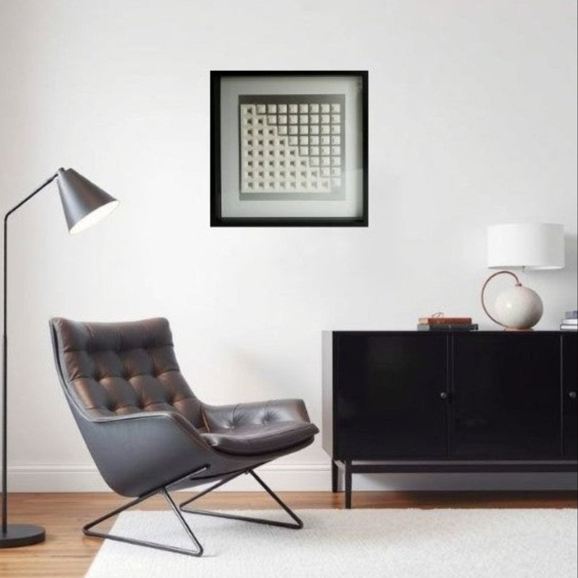 Face à Face - art minimaliste géométrique dialogue carré abstrait contemporain