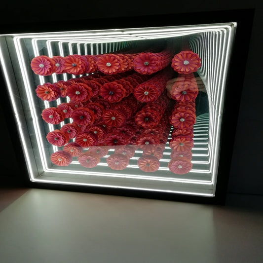 Floraison Éternelle - art lumineux néon floral sculpture infinie contemporaine