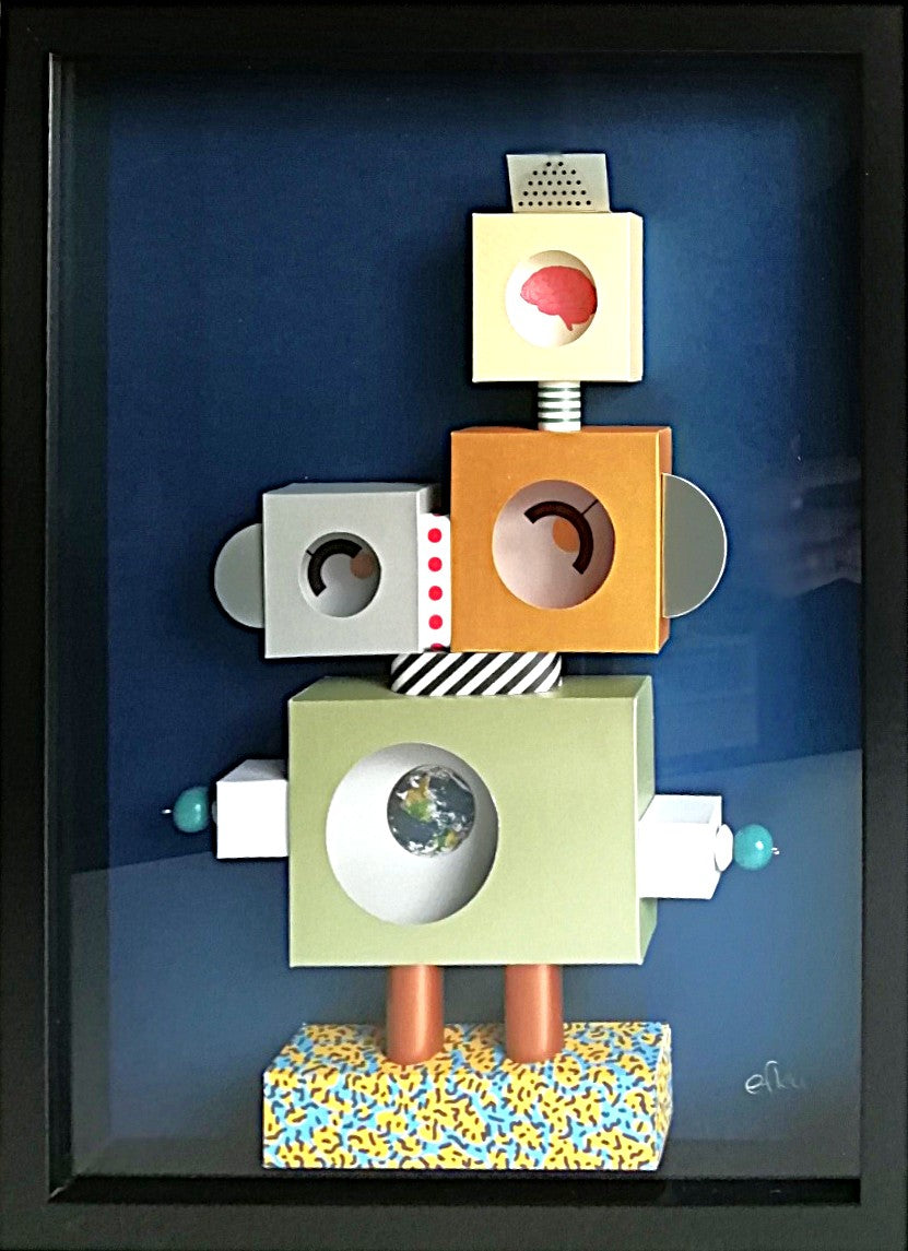 Memphis Robot V2 frontale - codes oniriques digitaux géométrie onirique