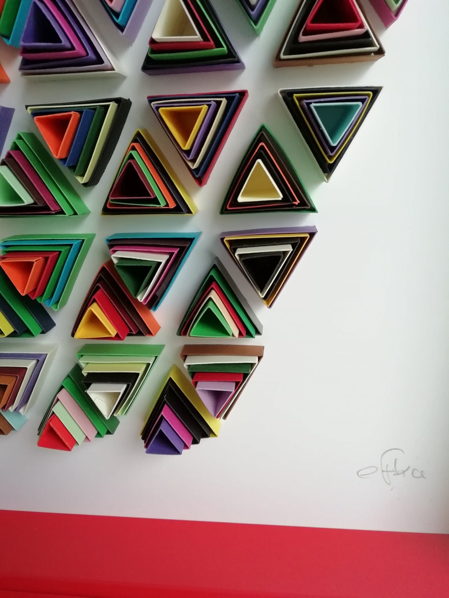 Vue latérale Triangulation - motifs hexagonaux proportions divines