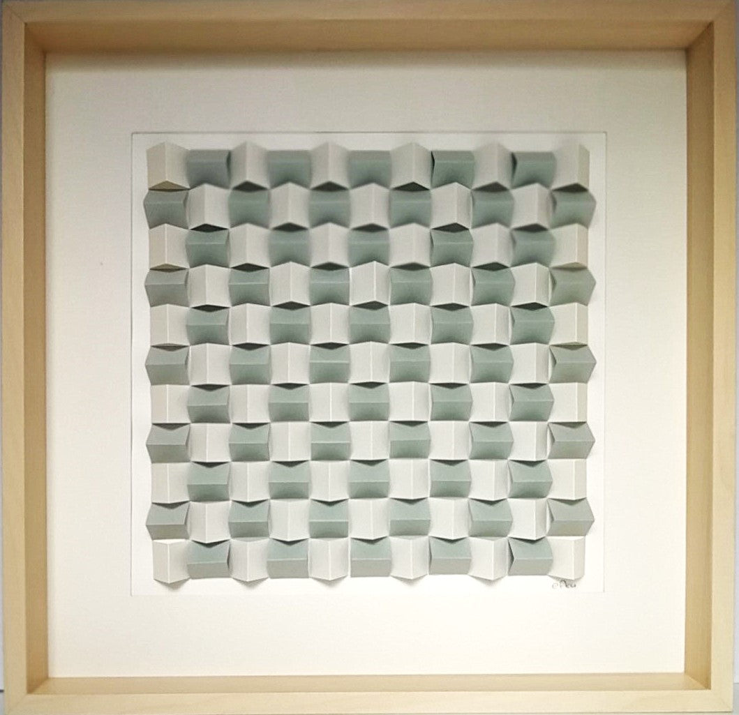 Diedral 02 vue frontale - minimalisme papier blanc relief géométrique