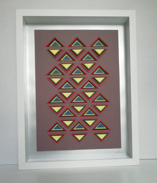 Triangulation Pop frontale - textile optique géométrie chromatique sensorielle