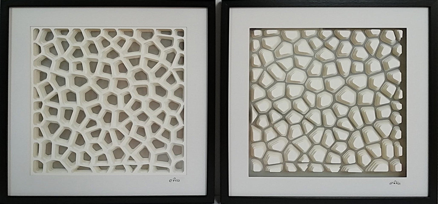 Op art 3D, dyptique vue frontale de la paire 