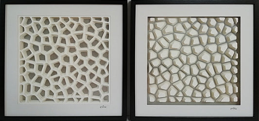 Op art 3D, dyptique vue frontale de la paire 