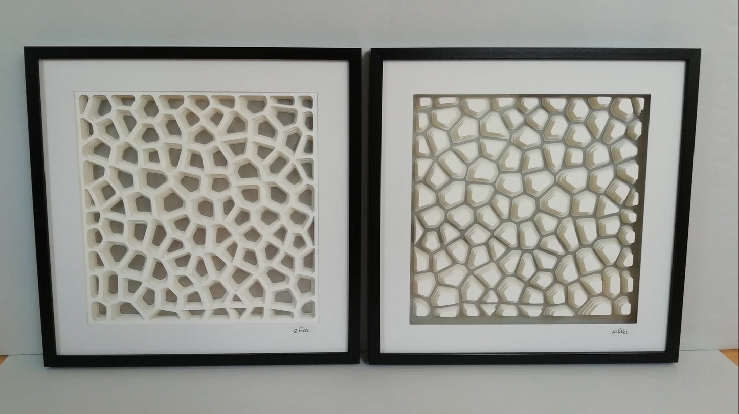 Dialogue en 3D, dyptique illusion d'optique, positif et négatif