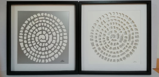 Spirales Minérales diptyque complet, contemplation géologique et formations cristallographiques