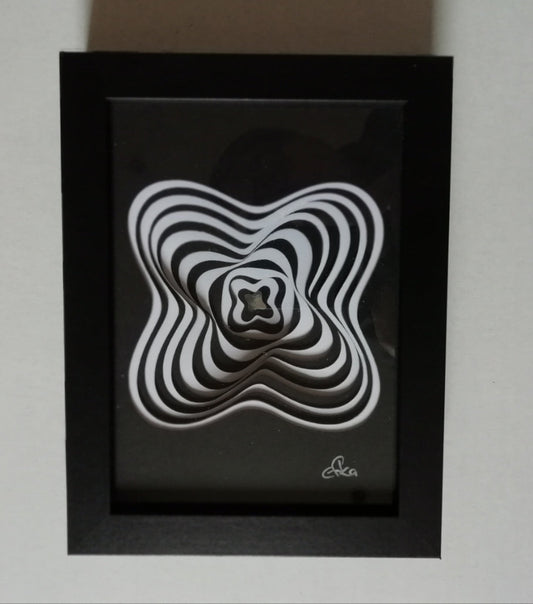 Vortex Dimensionnel vue frontale, dimension parallèle et hypnose visuelle Vasarely Riley Soto