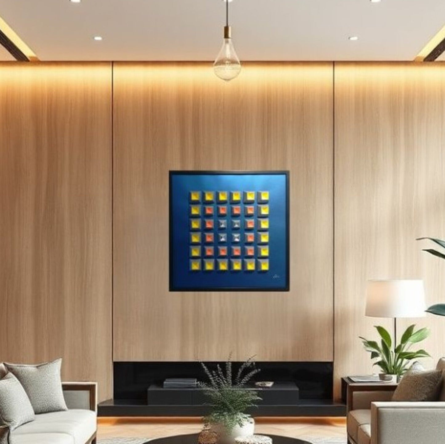 Kubulus - art optique papier 3D pyramidal géométrie cinétique vibrante