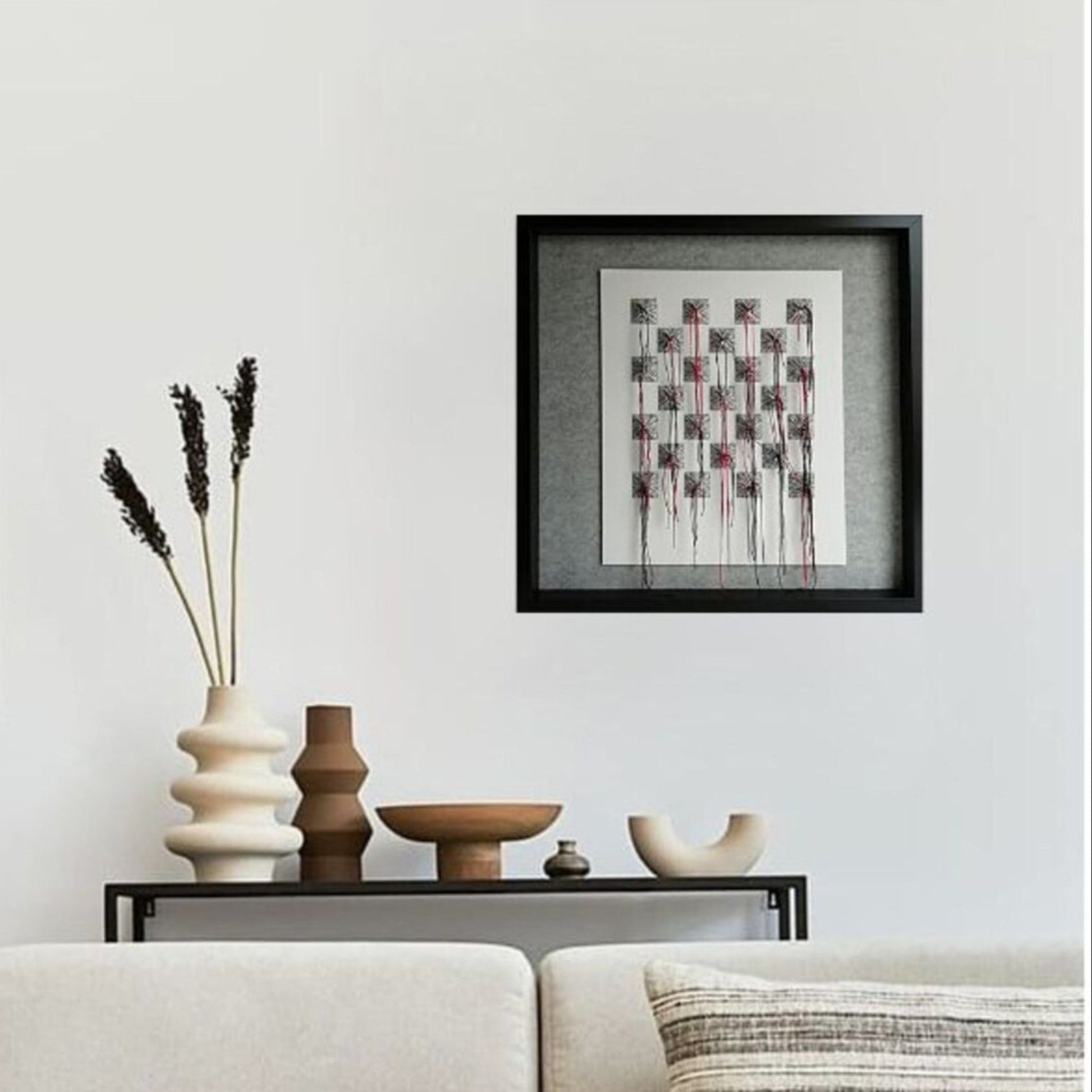 Pop Éclosion - art textile géométrique tension ordre-chaos contemporain