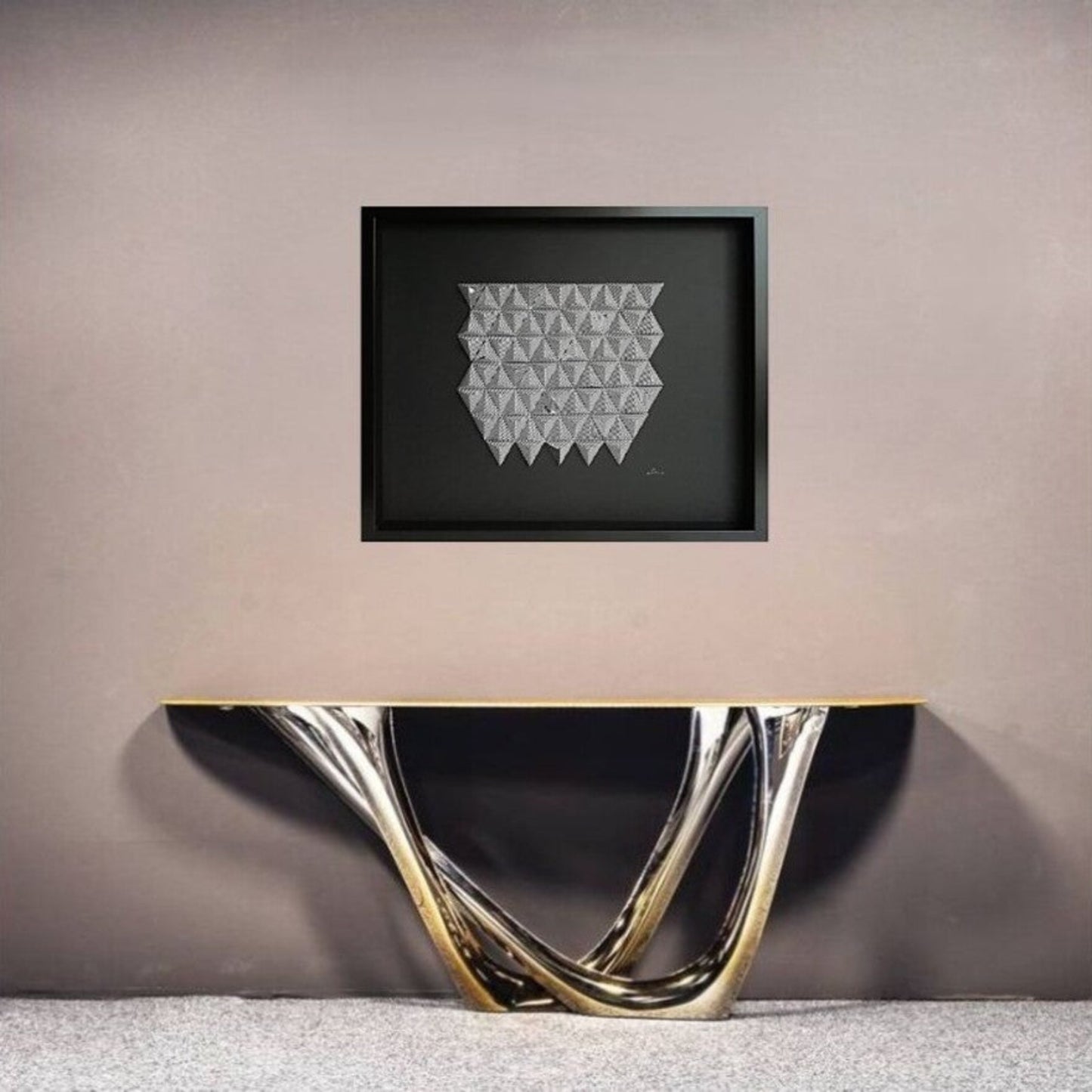 Pop Triangles Double Reverse - art optique papier 3D cinétique illusion minimaliste