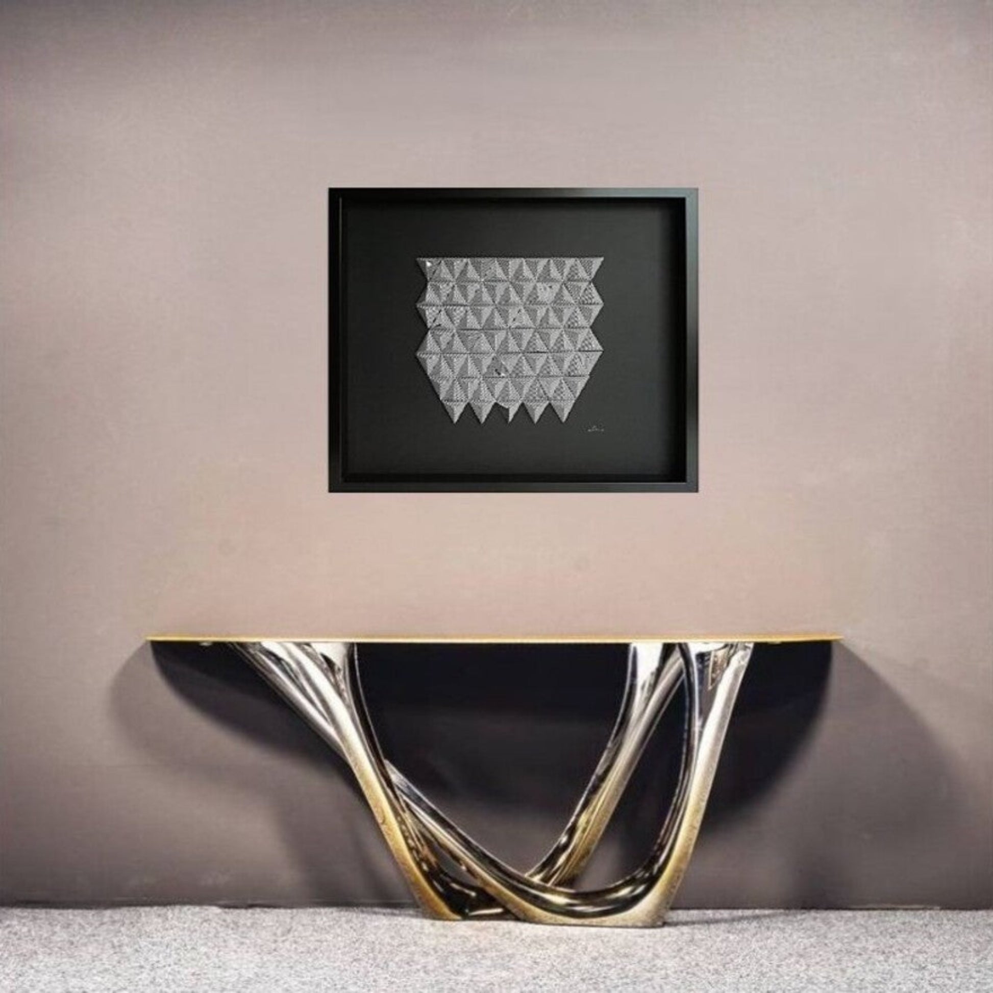 Pop Triangles Double Reverse - art optique papier 3D cinétique illusion minimaliste