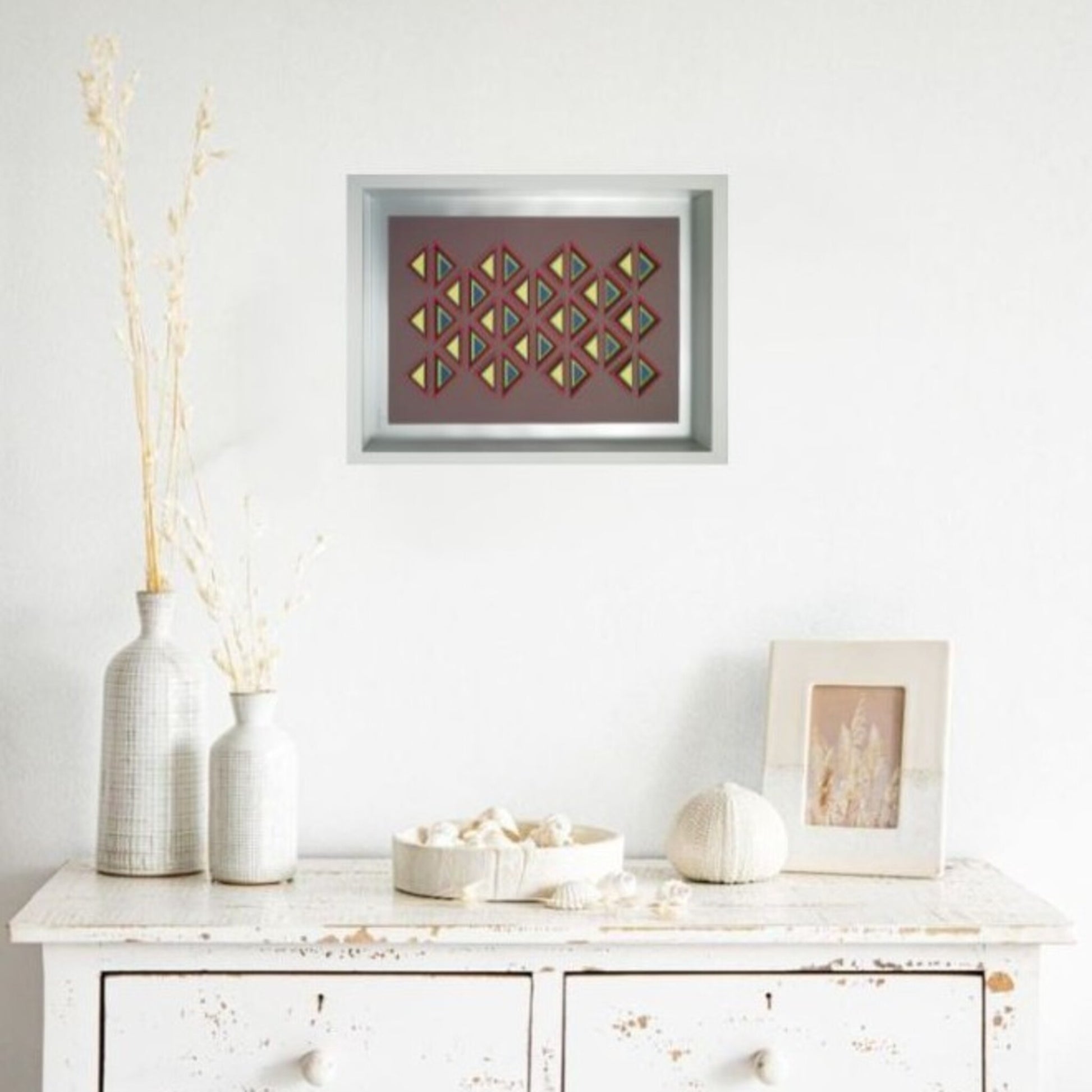 Triangulation Pop - textile optique contemporain géométrie chromatique sensorielle