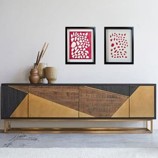 Twa et mwa - diptyque art optique papier 3D sculpture murale