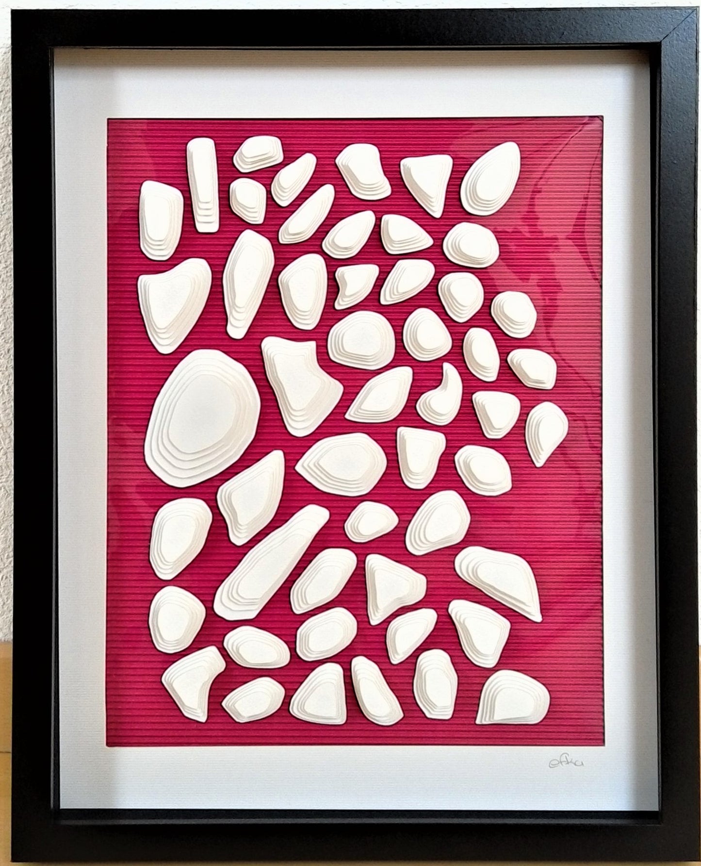 Twa et mwa dyptique 3D , sculpture murale papier, vue frontale positif